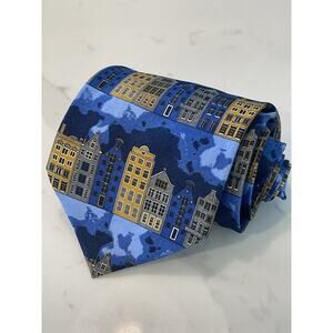 Robin Ruth Tie City Houses Buildings Amsterdam at Night 59 x 3.5